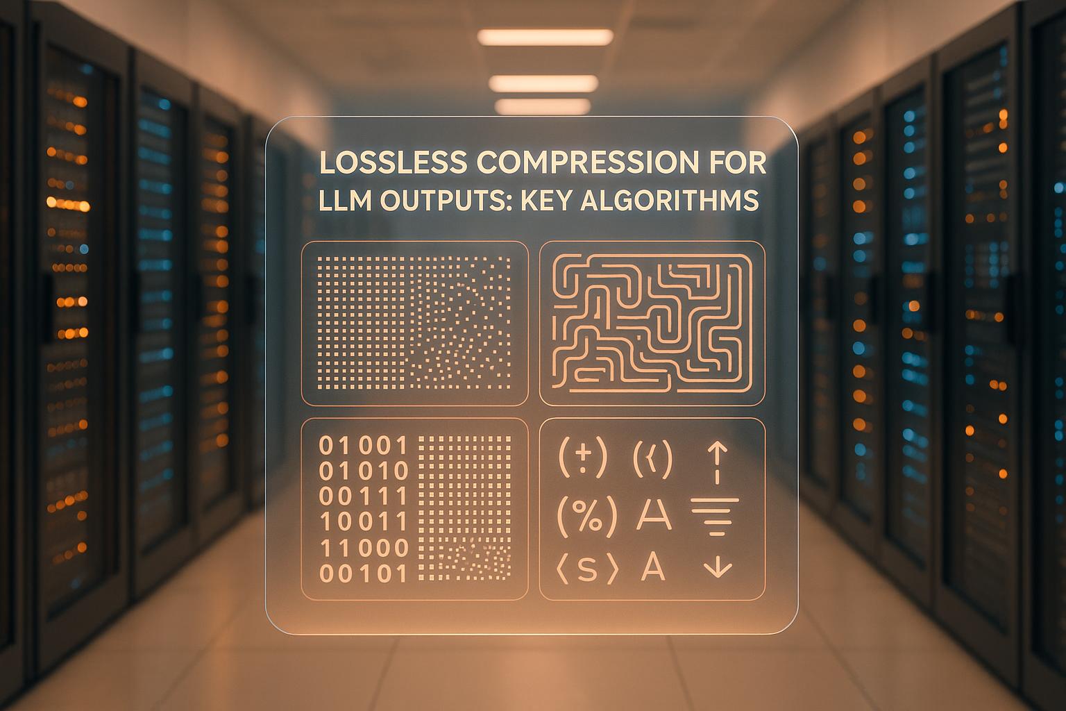 एलएलएम आउटपुट के लिए दोषरहित संपीड़न: प्रमुख एल्गोरिदम